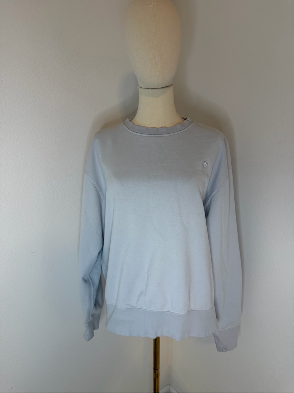 adidas Light Blue Women's Crewneck Sweatshirt 100% Cotton Size Medium